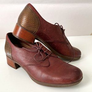 Dansko Louise Stone Brown and Gold Leather clog size 7 us / 38 eu